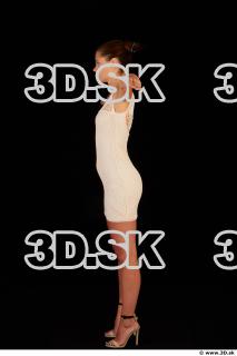 Whole body white dress white heels modeling t pose of…